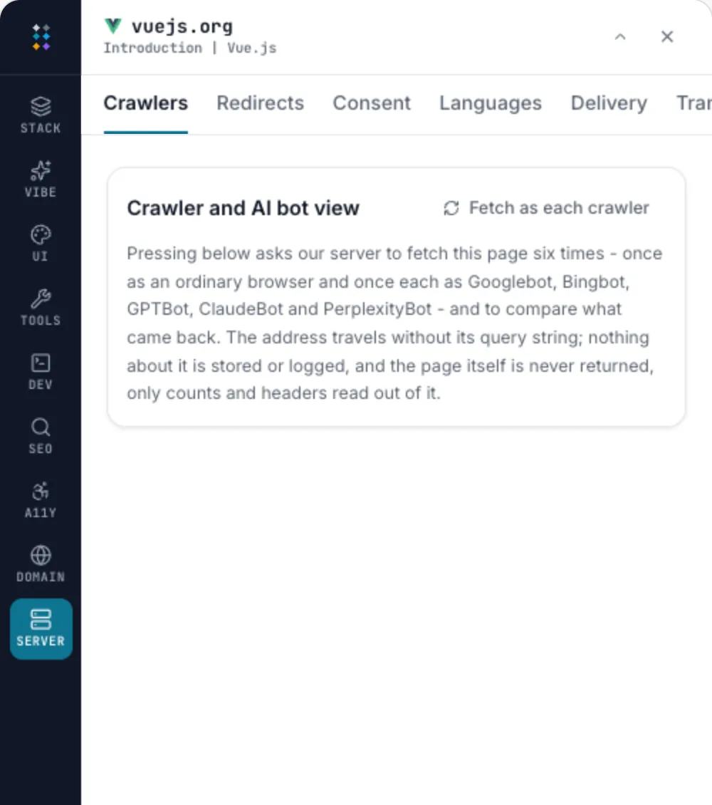 The Server tab of the LoupeKit panel