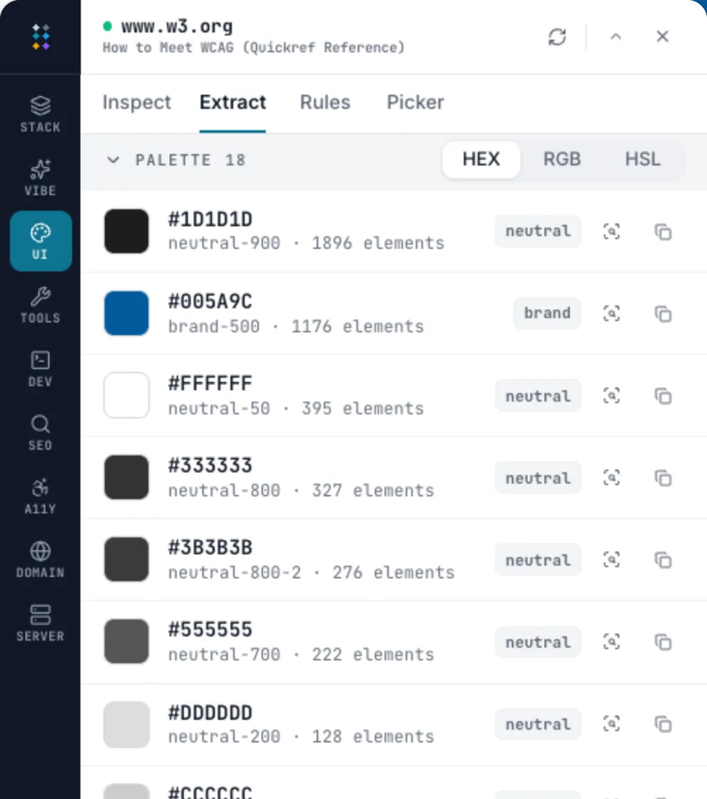 The UI tab of the LoupeKit panel